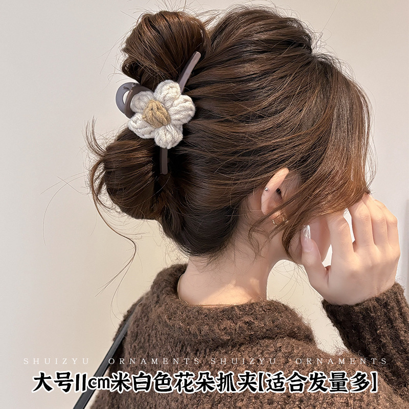 Otoño e invierno, cabello grande, agarre femenino, clips de tiburón de alta calidad, clips de cabello de piel de amor, pinzas de felpa cálidas, al por mayor