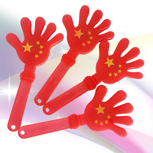 National flag hand clap 28cm National flag luminous hand clap five-star red flag clap hand National Day cheer props wholesale