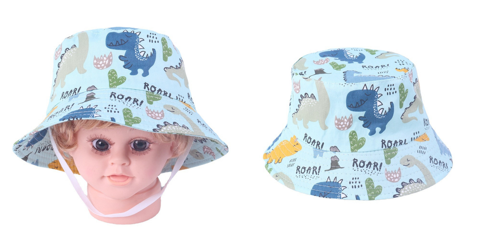 Children Unisex Basic Color Block Bucket Hat display picture 3