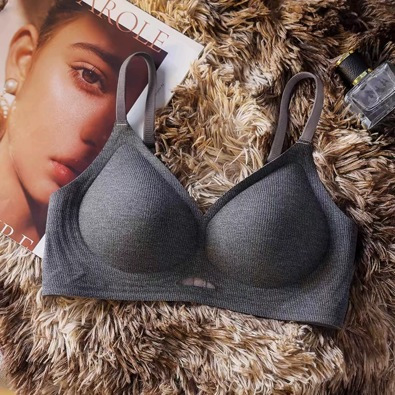 Supporting bra top, plus size, seamless ribbed design, sizes M–2XL