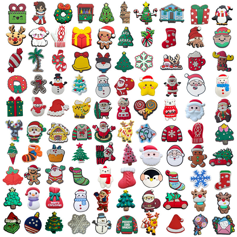 Cross-border new cartoon Christmas series clog charms, shoe decorations, shoe accessories, shoe buckles, and shoe embellishments Cross-border new cartoon Christmas series clog charms, shoe decorations, shoe accessories, shoe buckles, and shoe embellishments
