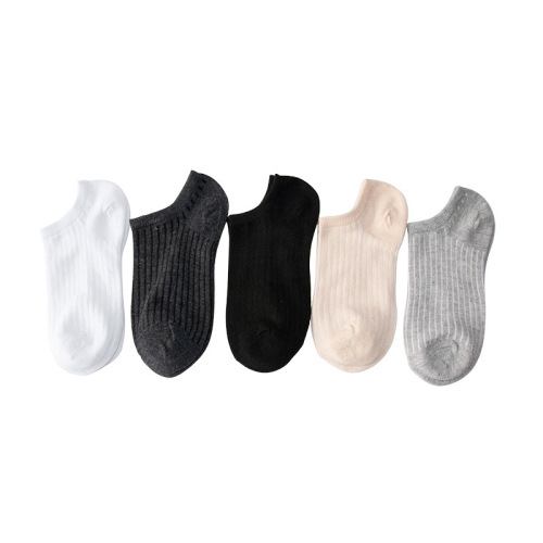 Spring and Summer New Style Ship Socks for Girls, Solid Color Striped Breathable Moisture-Wicking Invisible Socks, Versatile College Comfort Women's Socks