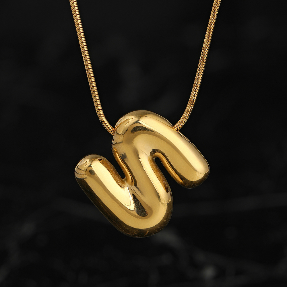 Colgante único venta cruzada de burbujas de fundición 26 collares de letras inglesas accesorios colgante DIY joyas de acero inoxidable