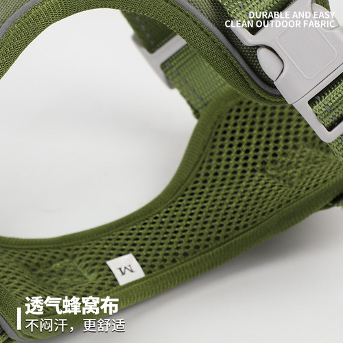 New dog harness leash vest reflective breathable pet back strap walking dog rope wholesale