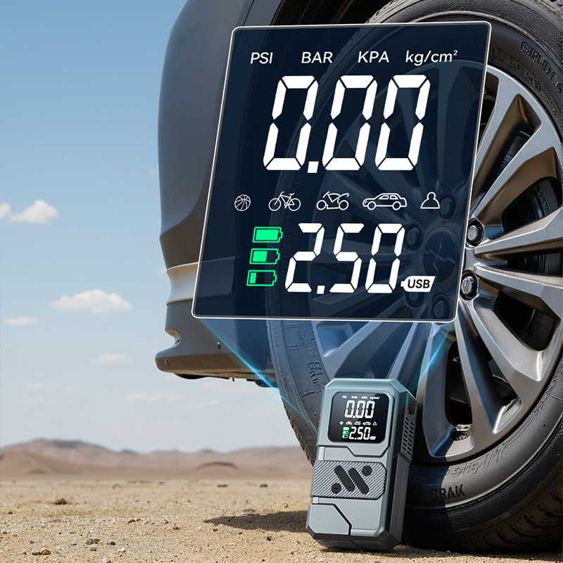 Bomba de aire portátil multifuncional montada en automóviles fuente de alimentación de arranque de emergencia para automóviles montada en bomba de aire integrada eléctrica transfronteriza