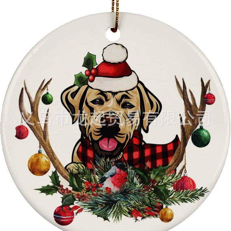 Cross-border Ceramic Christmas Tree Jewelry Hanging Craft Pendant Christmas Decoration Pendant Car Rearview Mirror Decoration