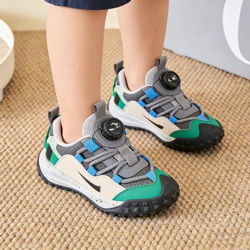 Authentic NK brand children's slip-on sneakers with Velcro sole, suitable for boys and girls, non-slip baby shoes