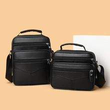 跨境头层牛皮男士单肩斜挎包高级感真皮男包大容量网红商务包男