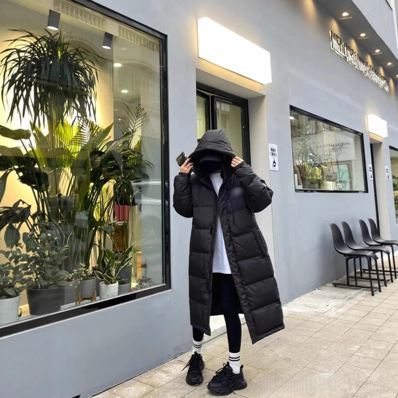 2025 High-End Version of the North Face Over-The-Knee Long down Jacket, Unisex Couple's Hooded Thickened Comfortable Warm Coat