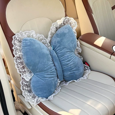 Waist support, Car Headrest and Waist Support - plush-butterfly-waistrest-blue
