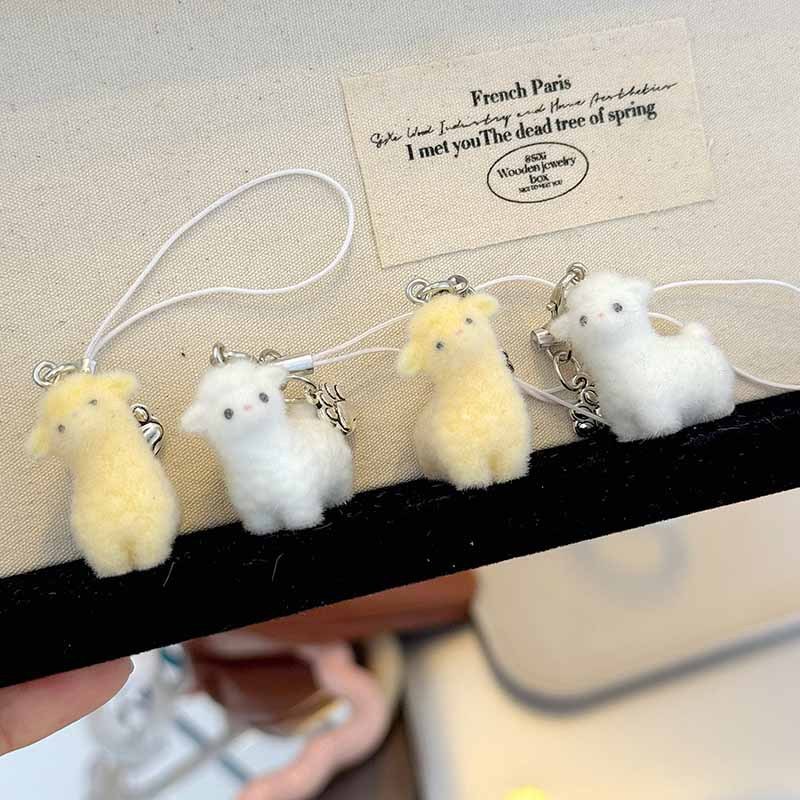 かわいいアルパカ携帯電話ロープイン甘い学生携帯電話チェーンカップル親友ギフトスクールバッグペンダント装飾小物|undefined