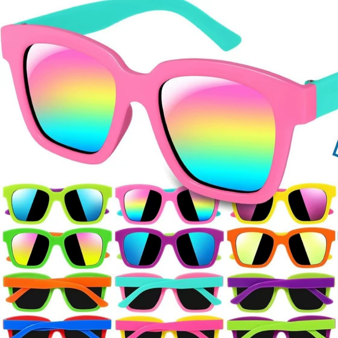 FDA зарегистрированные детские солнцезащитные очки, трансграничные европейские и американские детские солнцезащитные очки, экспорт Amazon, красочные очки, защита от солнца 8277