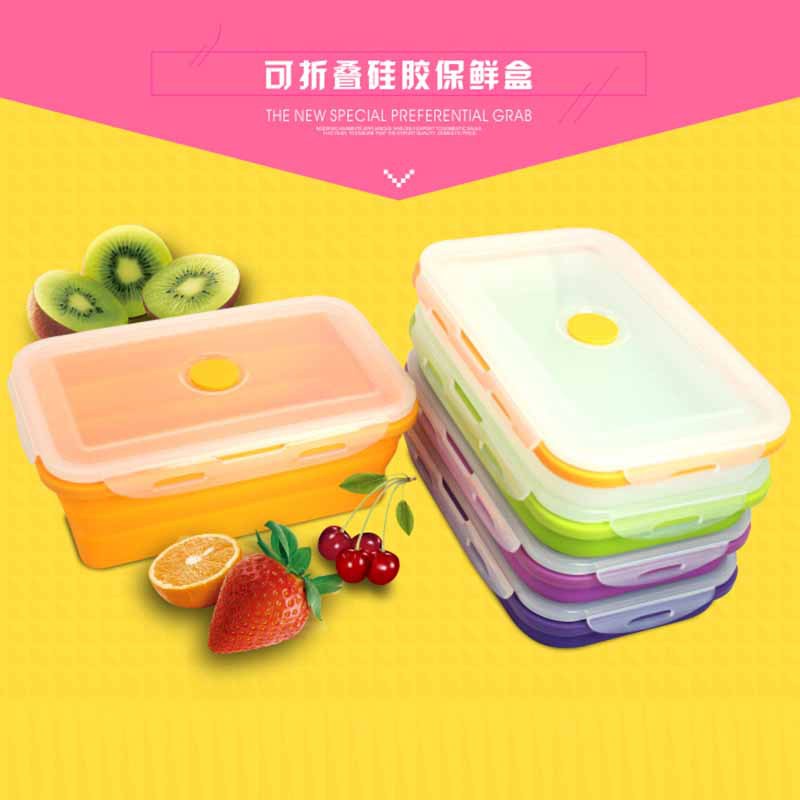 Portable Travel Silicone Bowl Food Grade High Temperature Foldable Outdoor Camping Wild Baby Lunch Box Foldable Bowl