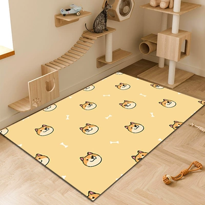 Waterproof and Urine-Proof Pet Fence Mat, Avtomobil döşəmə paspasları - shiba-inu-bone-stick-4060cm-35mm-wipe-clean