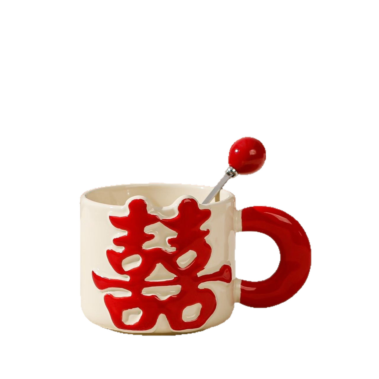 Taza de boda creativa con regalo de mano para parejas de moda nacional taza de cerámica taza de agua taza de celebración doméstica