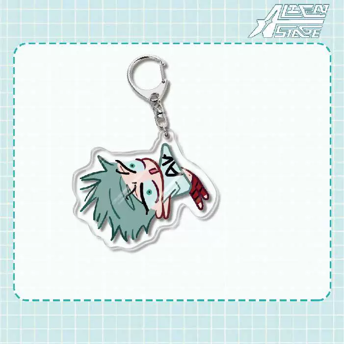 Acrylic keychain (Alien Stage) Mizi Sua, double‑sided 6 cm, metal ring & clasp
