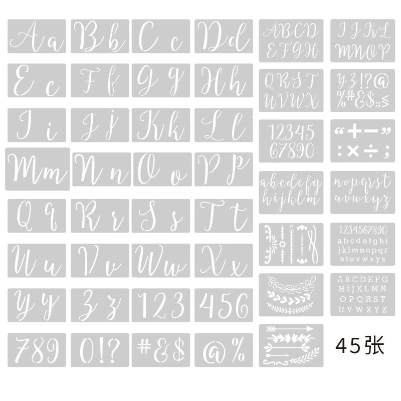Трансграничный цветок тело английские буквы шаблон живописи ПЭТ пластик полые граффити настенная живопись DIY живопись шаблон