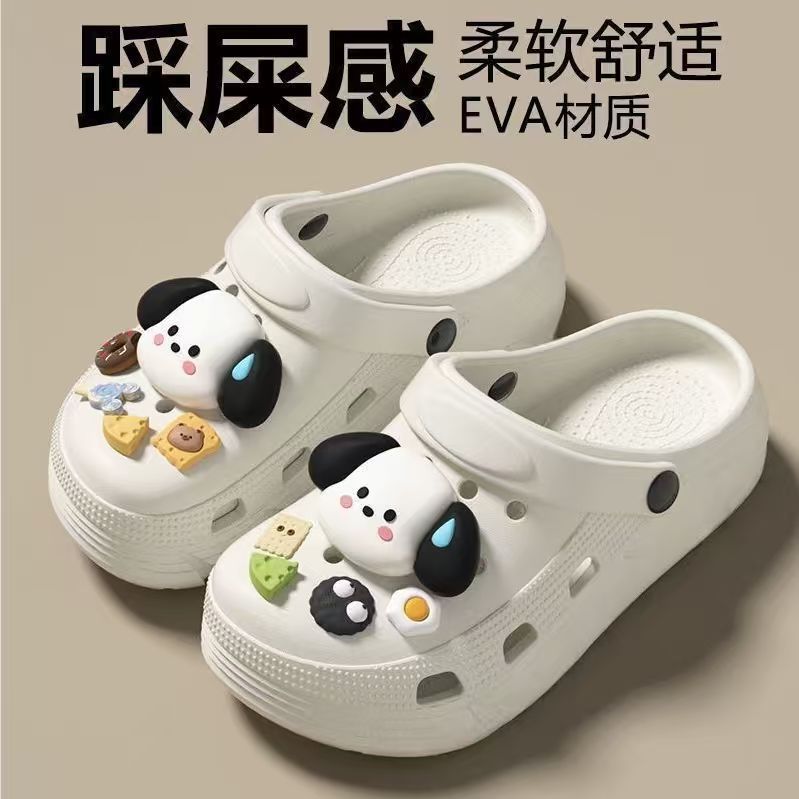 Summer perforated sandals for women, EVA slippers for men, breathable beach shoes, closed-toe slippers for women, couple's slide sandals, women's sandals