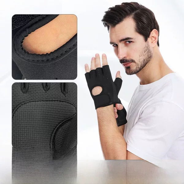 Fitness Breathable Sports Men's and Women's Basketball Dumbbells Weightlifting Training Gloves Horizontal Bar Riding Half Finger Wrist Guard Half Finger Non-slip