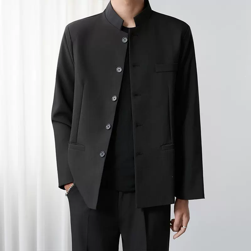 痞帅新中式中山装外套男春秋高级感休闲免烫立领中国风西装外套潮