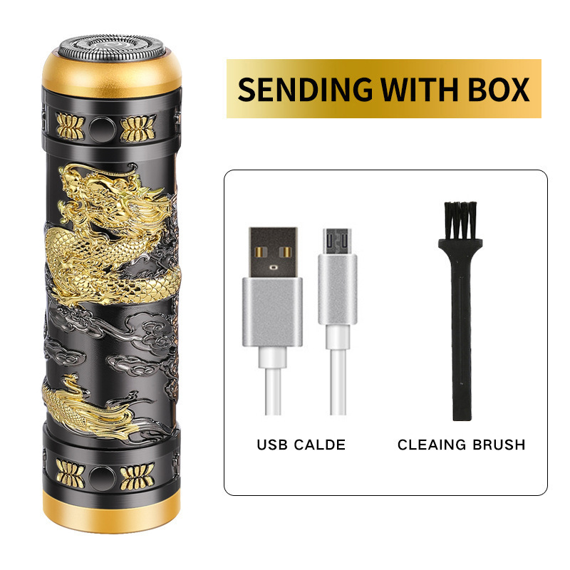 Multifuncional mini Afeitadora eléctrica cabeza de Buda USB recargable Maquinillas afeitar barba cuchillo metal cuerpo