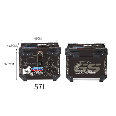 electric vehicles with inner lining, Motorcycle trunk - 57lalloy-lockstickerphantom-horseman-black