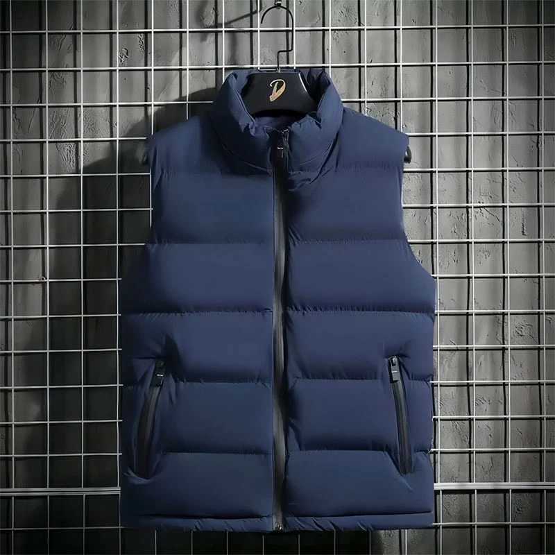 2025 Cotton Vest Men's Work Wear Thickened Casual Cold-Proof Warm Vest Stand Collar Jacket Windproof Jacket Wholesale 2025 Cotton Vest Men's Work Wear Thickened Casual Cold-Proof Warm Vest Stand Collar Jacket Windproof Jacket Wholesale