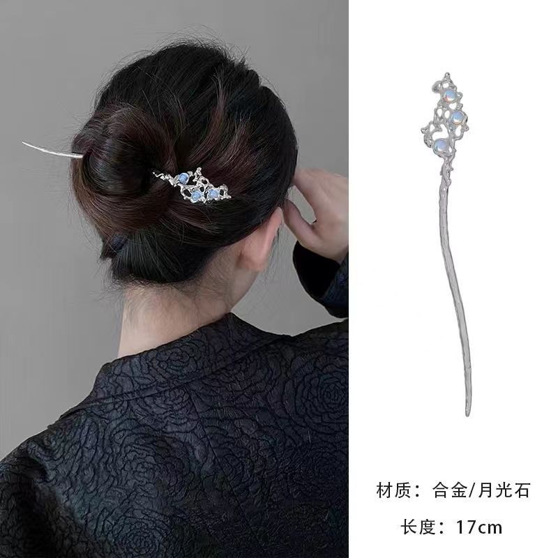 Lava de metal nuevo estilo chino horquilla verano de las mujeres moderno simple updo horquilla cheongsam accesorios Alto sentido updo accesorios para el cabello