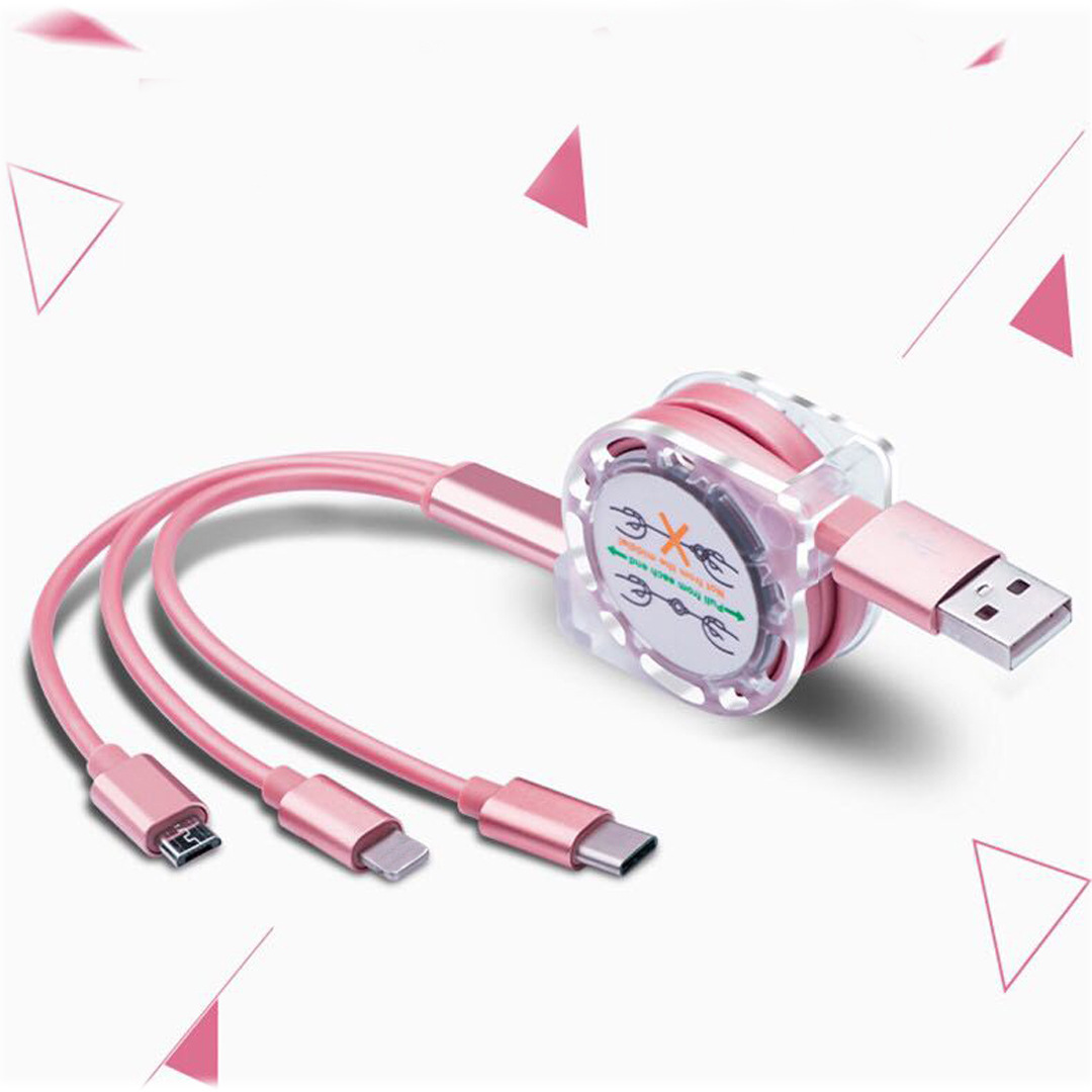 Fast Charging USB Three-in-One Data Cable Custom Gift 3 in 1