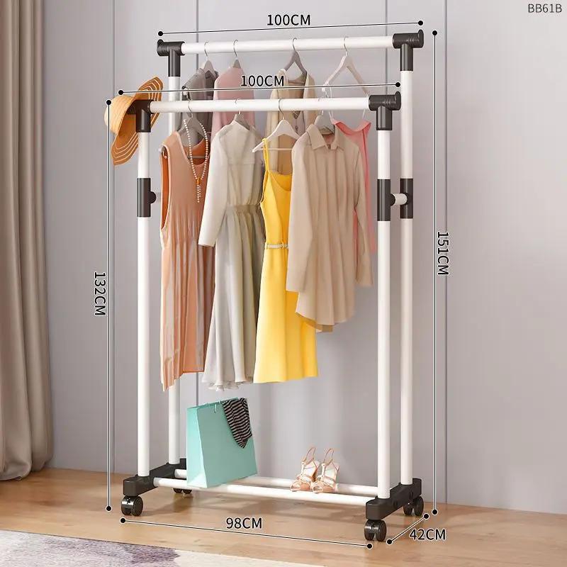 percha de ropa tipo piso para uso doméstico de alto grado colgar prendas de ropa rack varilla telescópica especial para balcón edredón