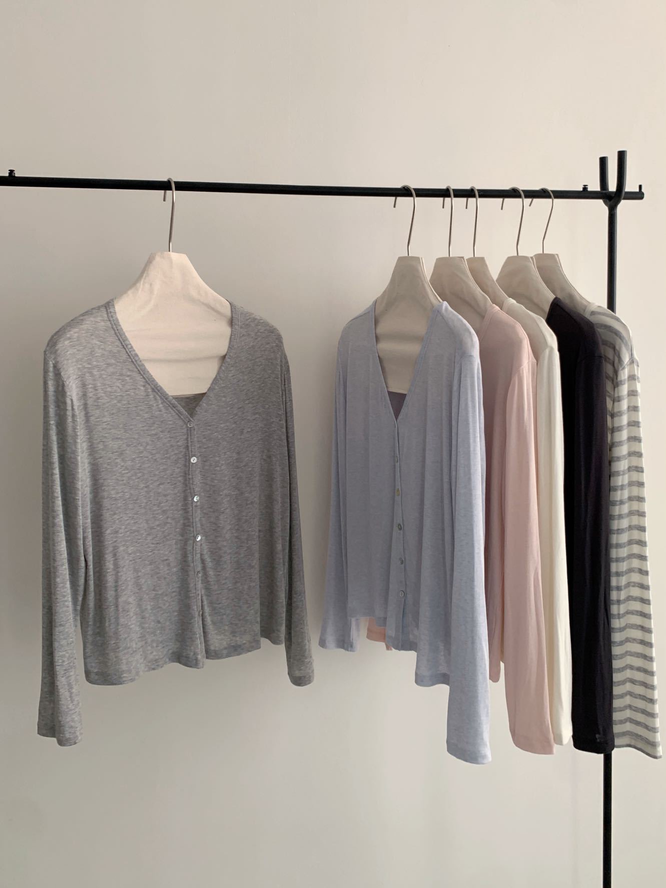 Tencel Modal Cardigan Silk Spring and Summer Lightweight Korean-Style Skin-Friendly Cotton Wool Knitwear Women's Buttoned Long-Sleeved Top