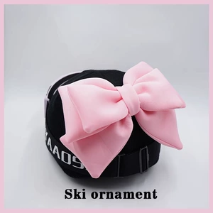 Cute Dream Senpai Light Pink Double Layer Bow Ski Helmet Cover