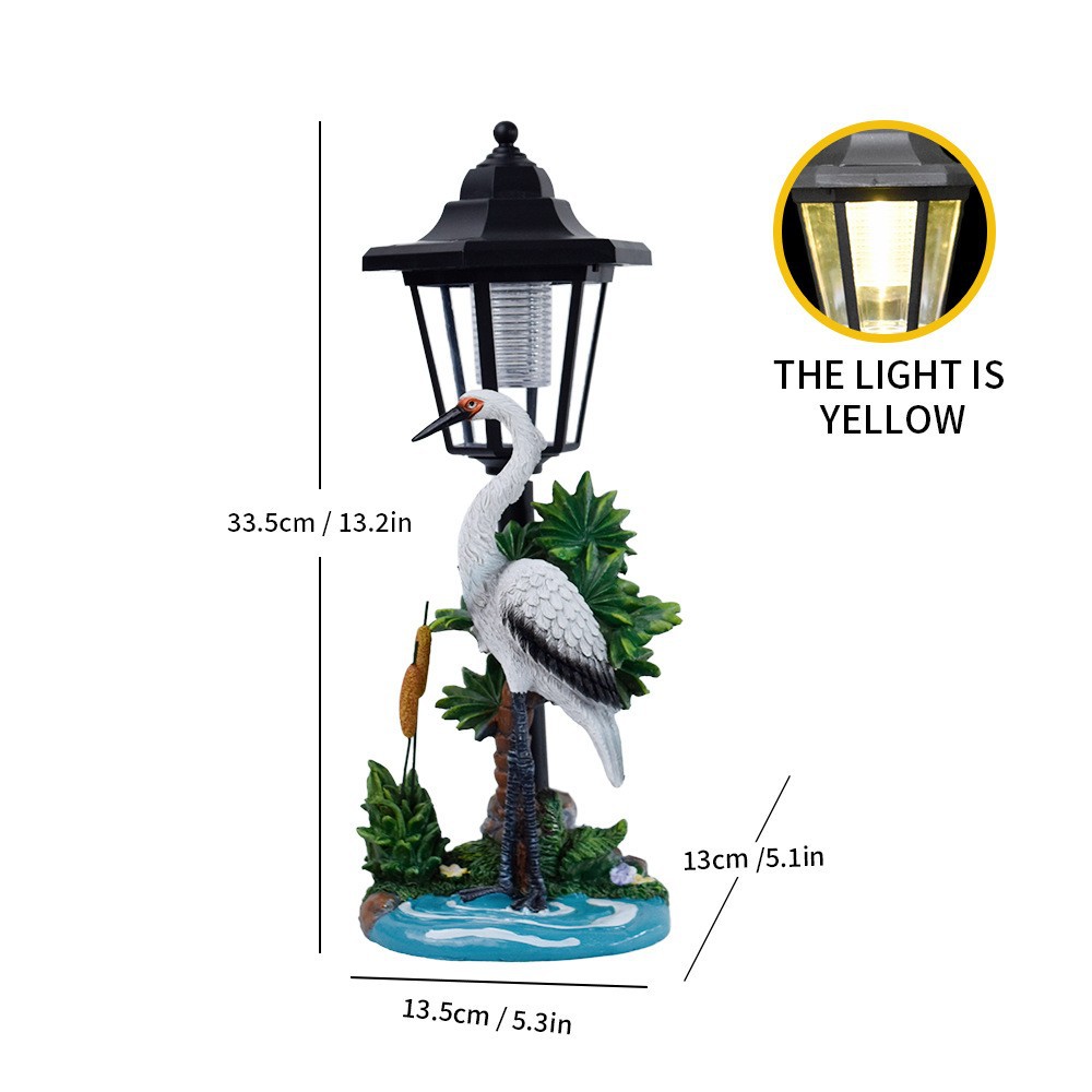 New Outdoor Solar Animal Decor Light, Hexagonal Resin Garden Figurine, Weatherproof Sensor Night Light, Universal For Garden, Lawn, Park And Ranch_maomaolike.com