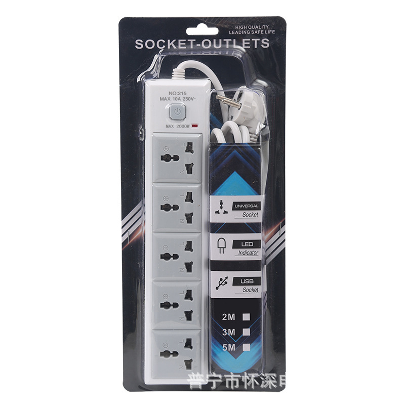 R215 # enchufe de comercio exterior de cinco partes envase de plástico Myanmar Vietnam Tailandia Timor-Leste placa de conexión placa de conexión