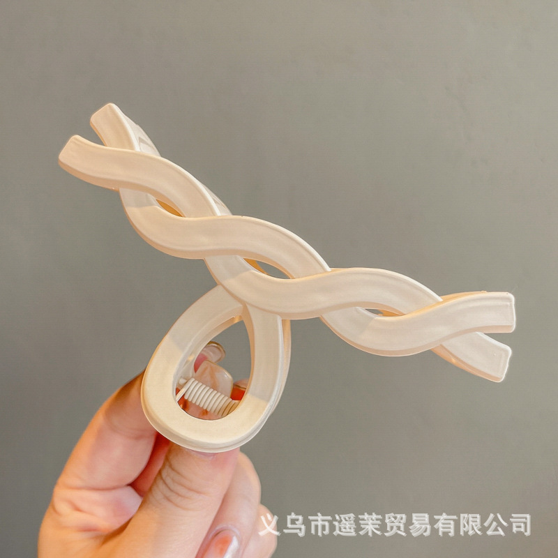 咖色磨砂抓夹女2025年新款发夹后脑勺大号发量多鲨鱼夹子发卡头饰|undefined