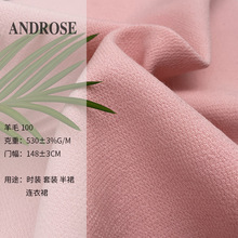 绉纱羊毛面料全毛精纺双面肌理感西装外套服装布料连衣裙半精纺