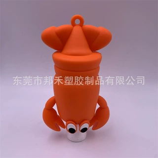 东莞工厂可定制3D卡通动物立体设计便携免洗洗手液瓶硅胶套