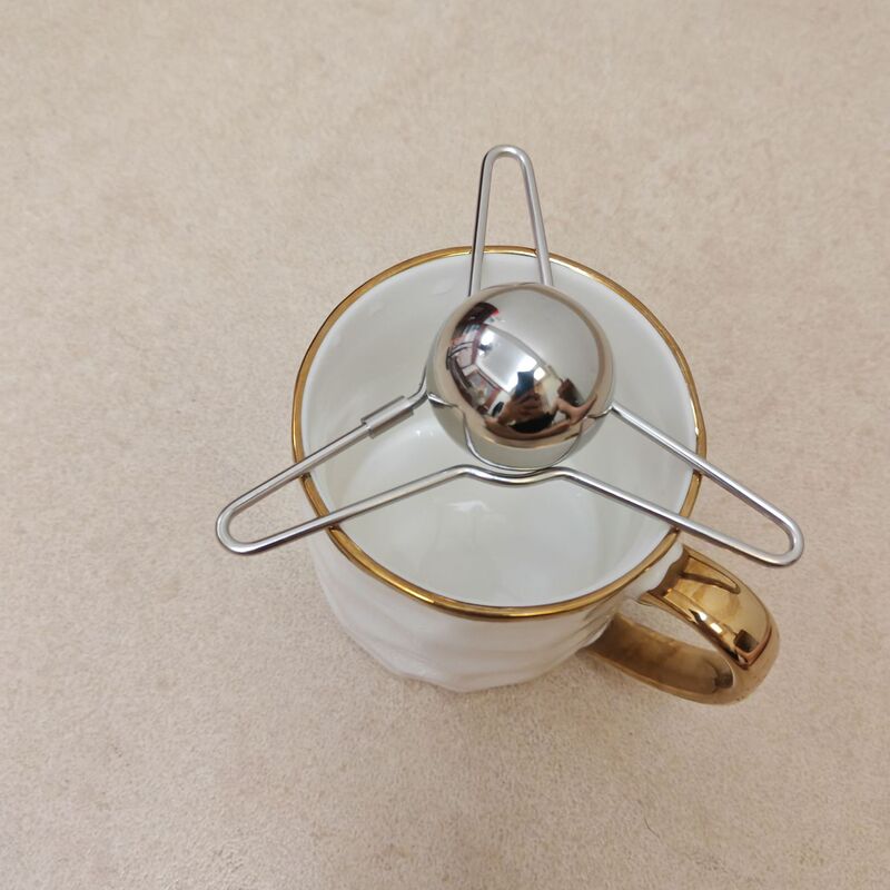 Stainless Steel Holder Round Ball Shape Coffee Drink Cooling Tool Reusable Frozen Coffee Ice Ball