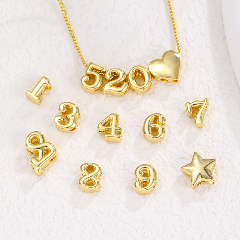 Amazon's Best-Selling Glossy Bubble Alphanumeric Creative DIY Versatile Pendant Simple Niche Clavicle Chain Wholesale