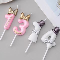 ins数字小蜡烛带帽子生日派对蛋糕装饰烘焙儿童男孩女孩摆件创意