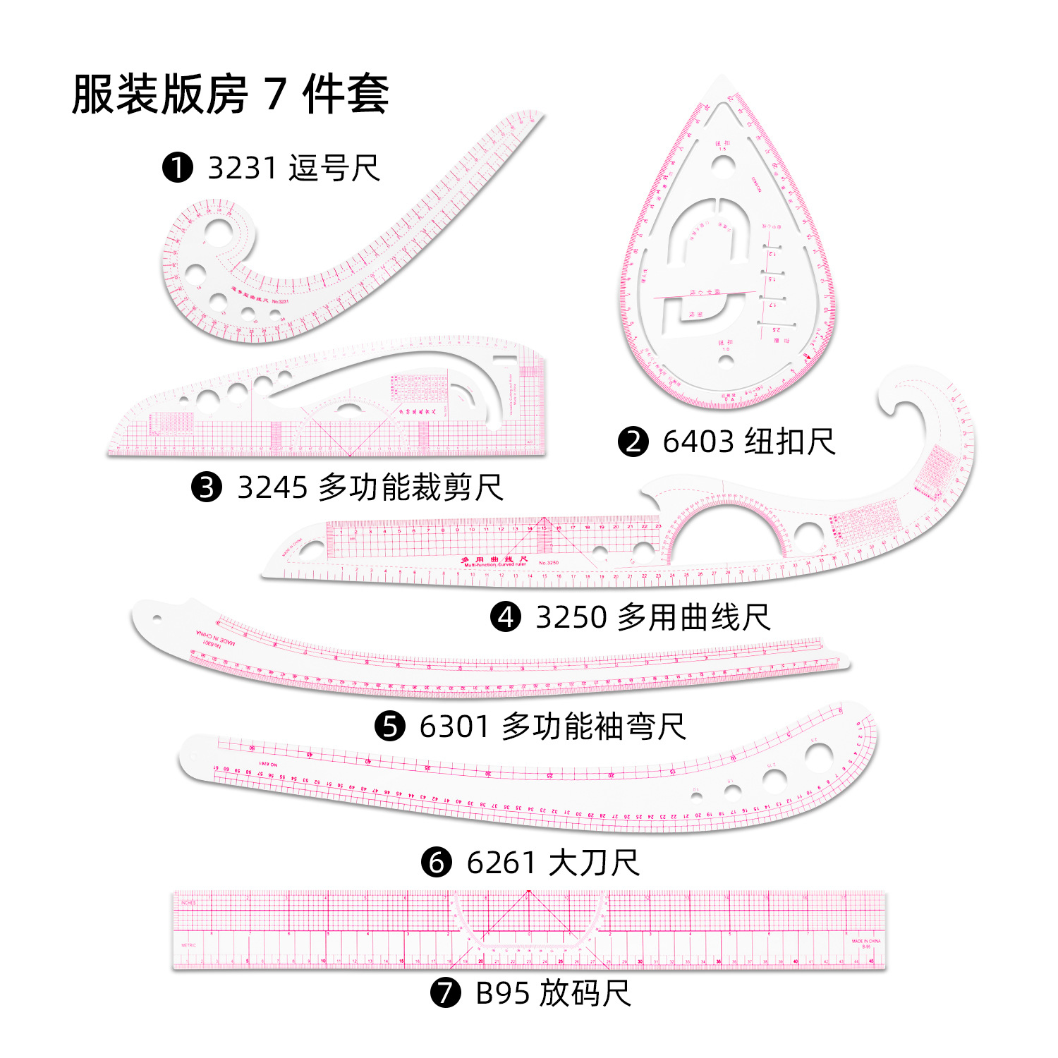 Regla de patronaje para costura, placa proporcional de impresión, herramienta multifuncional para corte curvo y confección de ropa