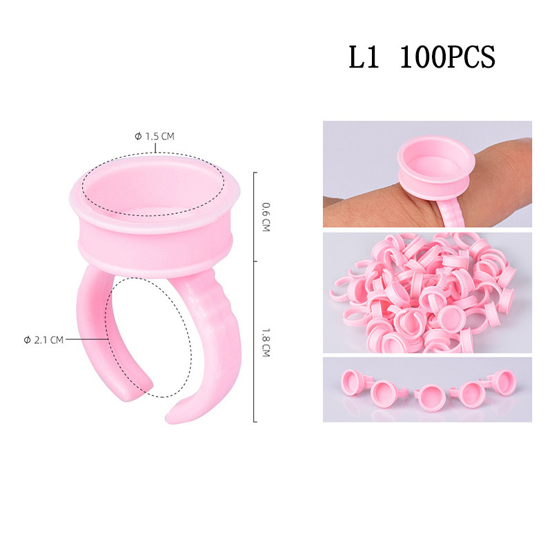 Fábrica de injerto de pestañas florecer taza de cristal dividida taza de anillo de pegamento circular en forma de corazón soporte de anillo de pegamento taza al por mayor