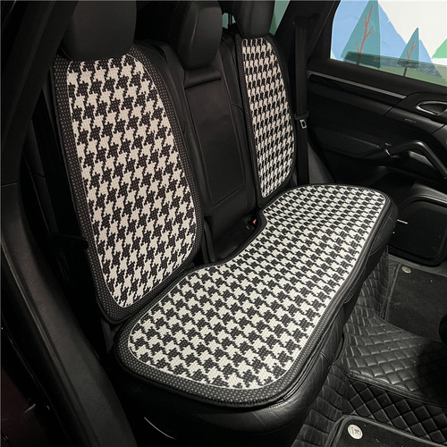 Houndstooth car seat cushion, classic ice silk honeycomb breathable anti-slip car seat cushion, internet celebrity female car seat cushion