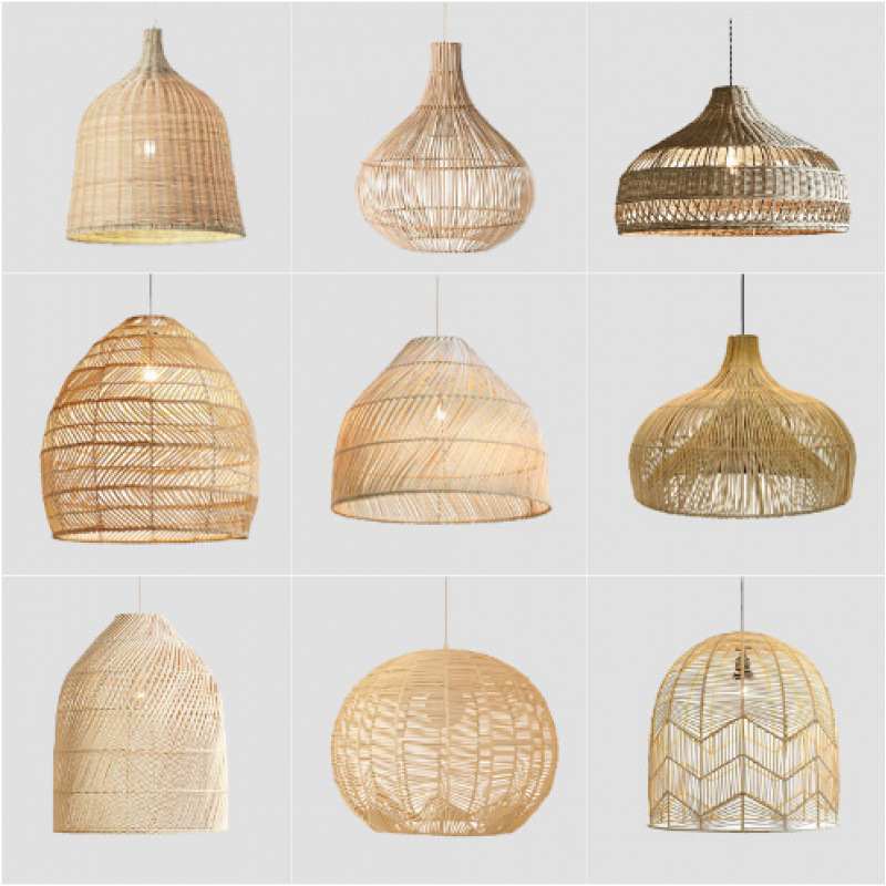 Bamboo Lantern Chandelier Chinese-Style Hot Pot Restaurant Bamboo Art Lamp Shop Commercial Homestay Tea Room Lighting Fixtures