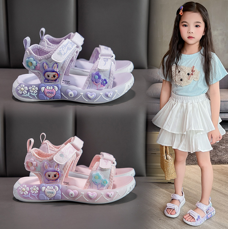 Sandalias Deportivas Infantiles para Niñas de Cuero Artificial Antideslizante para Playa y Uso Diario image 5