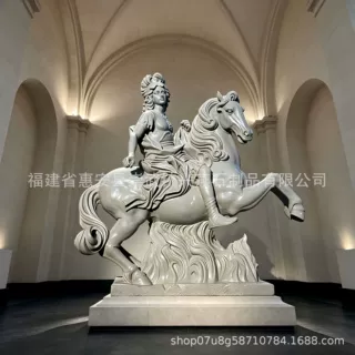 定制工厂 兴燕石雕欧式骑马人物石雕 骑马雕塑 大型户外景观摆件