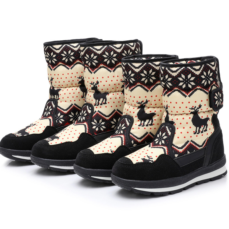 2023冬季东北加绒亲子儿童女棉靴防水加厚中筒雪地鞋保暖冬靴童靴