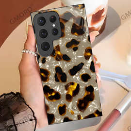 热销亚马逊爆款贝母纹三星S21玻璃手机壳S22欧美个性保护套S23硬