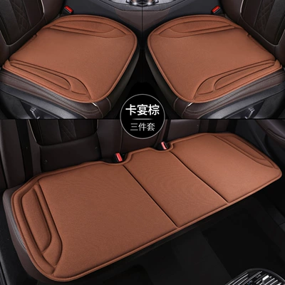 Seaweed Fiber Car Seat Cushion, Warm, Four Seasons Pad - cayenne-brown-complete-car-three-piece-set