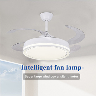 Invisible Fan Lamp Ceiling Fan Lamp Home Restaurant Bedroom Ceiling Lamp Silent Fan Chandelier Lamp Remote Control Smart